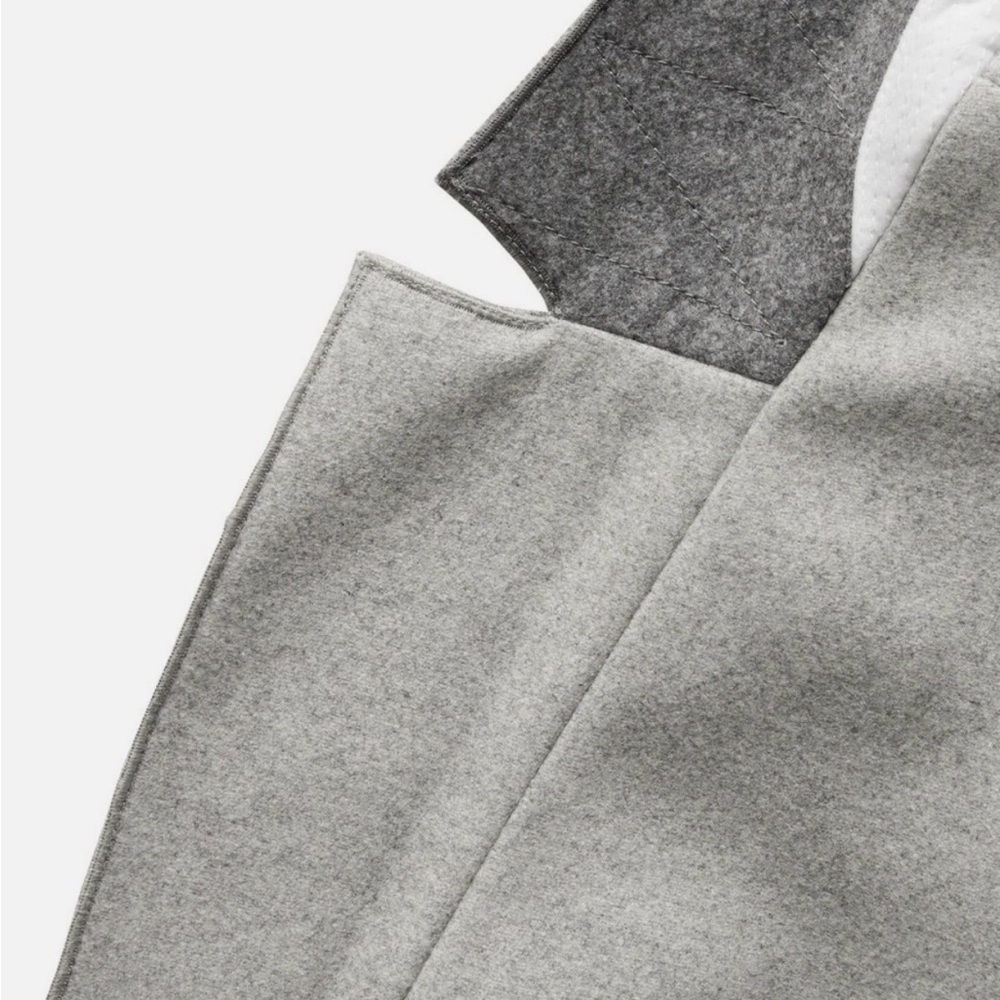 NEW Banana Republic Italian Melton Car Coat  Light Gray ◻️ Petite Large - Picture 4 of 8